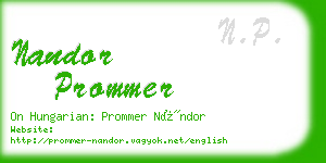 nandor prommer business card